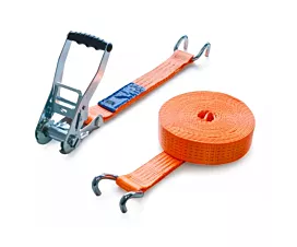 5T - Standard Spanngurt - 5T - 9m - 50mm - 2-teilig mit Klauenhaken - Orange 5T - Standard Spanngurt - 5T - 9m - 50mm - 2-teilig mit Klauenhaken - Orange