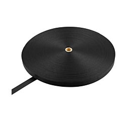 Alle - Black Webbing Polyesterband 25 mm - 1200 kg - 100m-Rolle - Schwarz