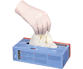 Alle Handschuhe Einweghandschuhe - Latex - ungepudert - Weiß oder Blau - 50 Stück / Karton