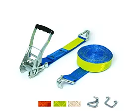 5T - Standard Spanngurt - 5T - 50mm - 2-teilig mit Spitz- oder Klauenhaken - Reflektierende Oberfläche + eigenes Etikett 5T - Standard Spanngurt - 5T - 50mm - 2-teilig mit Spitz- oder Klauenhaken - Reflektierende Oberfläche + eigenes Etikett