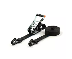 Schwarz - Standard Spanngurt - 2,5T - 35mm - 2-teilig - abnehmbarer Ratschenhebel - Schwarz + eigenes Etikett