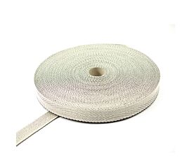 Baumwollbänder Köperband 40mm - Baumwolle + PP - 100kg - 100m auf der Rolle - Ecru mit Schwarz