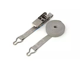 Spanngurte  25mm - nach Maß 25mm  Spanngurt - 200kg - 25mm - 2-teilig - NiRo Ratsche/Ring - Pool strap - Grau