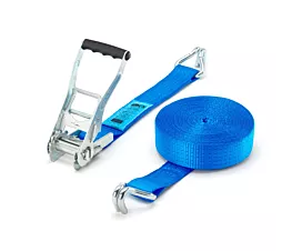5T - Standard Spanngurt - 5T - 10m - 50mm - 2-teilig mit Spitzhaken - Blau 5T - Standard Spanngurt - 5T - 10m - 50mm - 2-teilig mit Spitzhaken - Blau