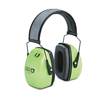 Kapselgehörschutz Gehörschutz - Kopfbügel - SNR34 - hohe Sichtbarkeit - grüne Leuchtfarbe